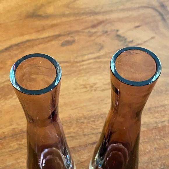 Gorgeous Krosno Poland Ameythest Art Glass Purple Vase with Clear Blown Bubble - Picture 5 of 16